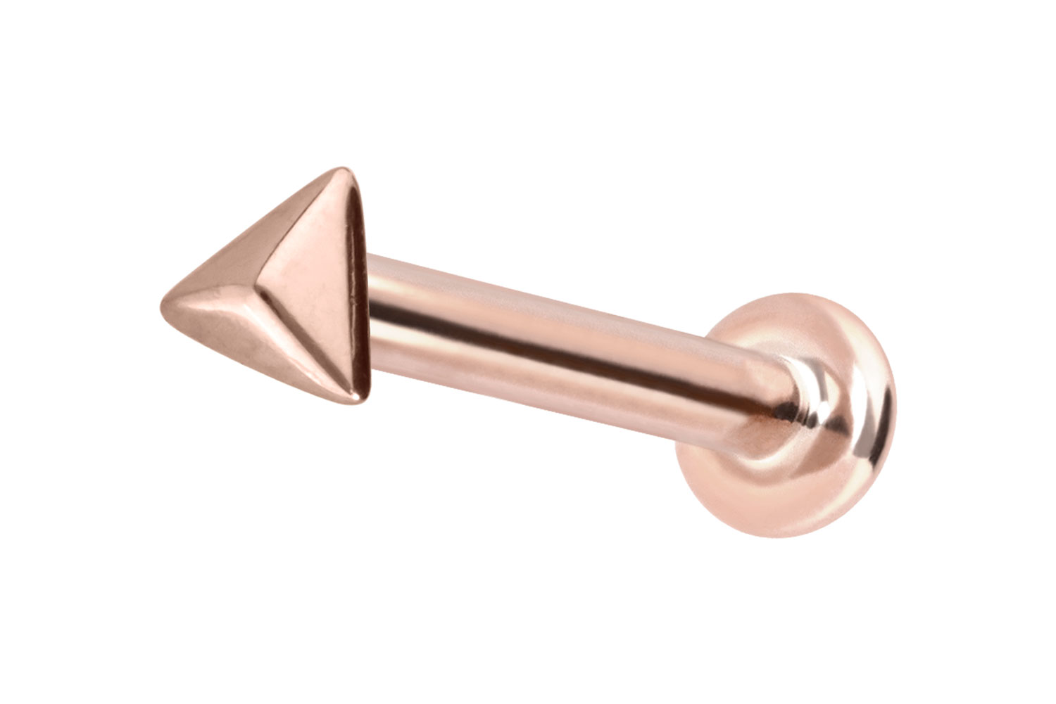 14 Karat Gold Labret Piercing mit Innengewinde PYRAMIDE